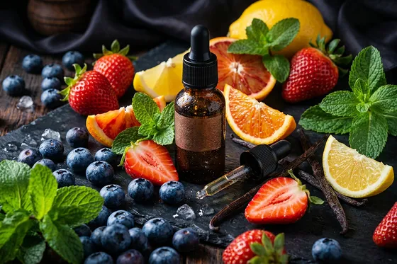 Saveurs e-liquides CBD : fruits rouges, menthe, agrumes et vanille