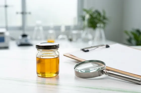 Contrôle qualité extraits CBD : certificat d'analyse et loupe de laboratoire
