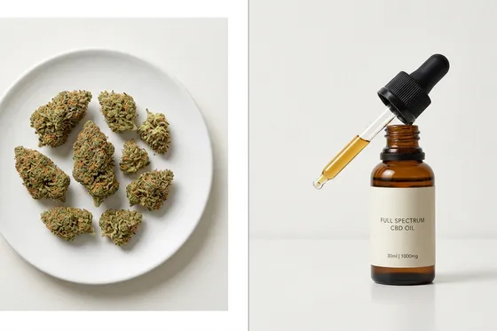 Transition from CBD flowers to CBD oils at JustBob: visual product comparison